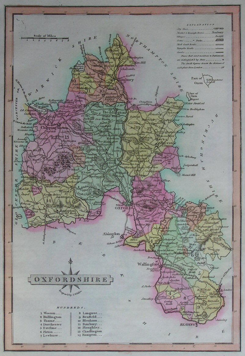 Map of Oxfordshire - Wallis